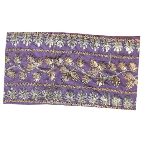 पर्पल डिज़ाइनर साड़ी बॉर्डर