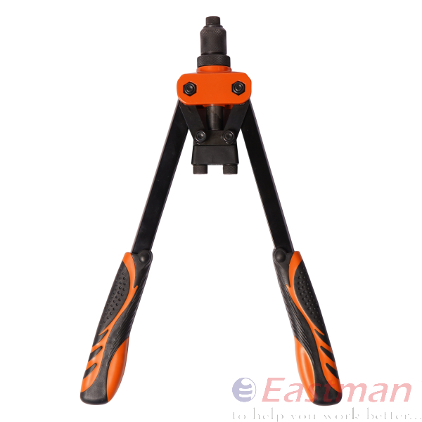 Eastman Hand Riveter - High-strength Steel, 321mm Size, Matte Black | Ergonomic Handle, Easy Rivet Nozzle Change, Lightweight Design, Non-slip Grip