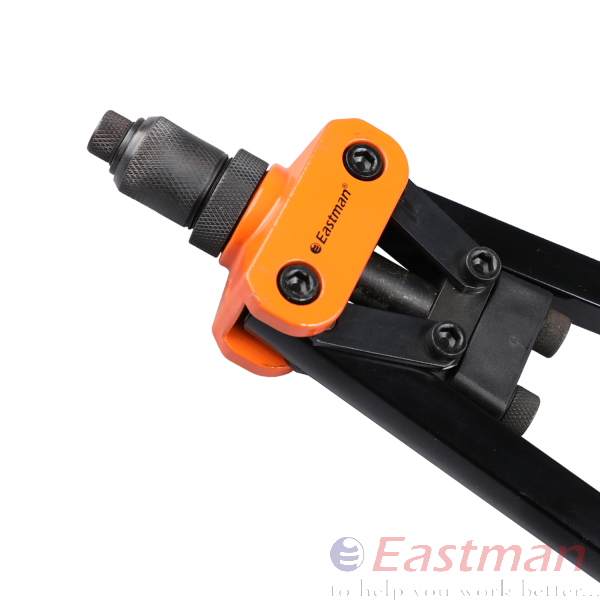Eastman Hand Riveter - High-strength Steel, 321mm Size, Matte Black | Ergonomic Handle, Easy Rivet Nozzle Change, Lightweight Design, Non-slip Grip