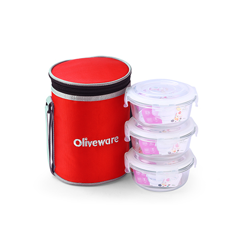 Pebble Glassware Lunch Box - Color: Blue