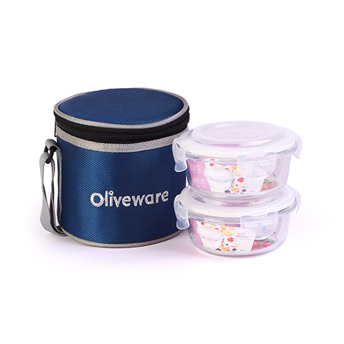 Bolt Glassware Lunch Box - Color: Blue