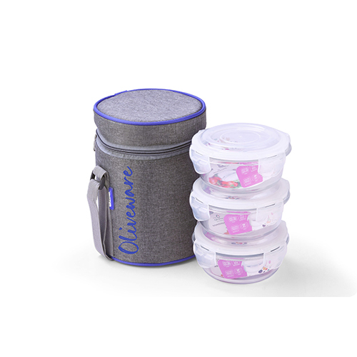Innox Glassware Lunch Box - Color: Grey