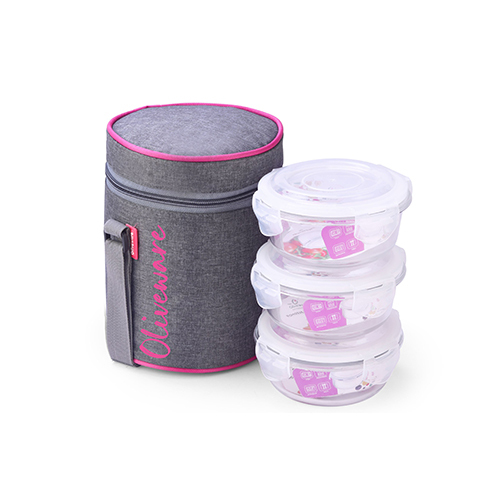Innox Glassware Lunch Box - Color: Grey