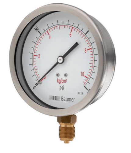 बाउमर Atc13 प्रेशर गेज डायल सामग्री: ग्लास