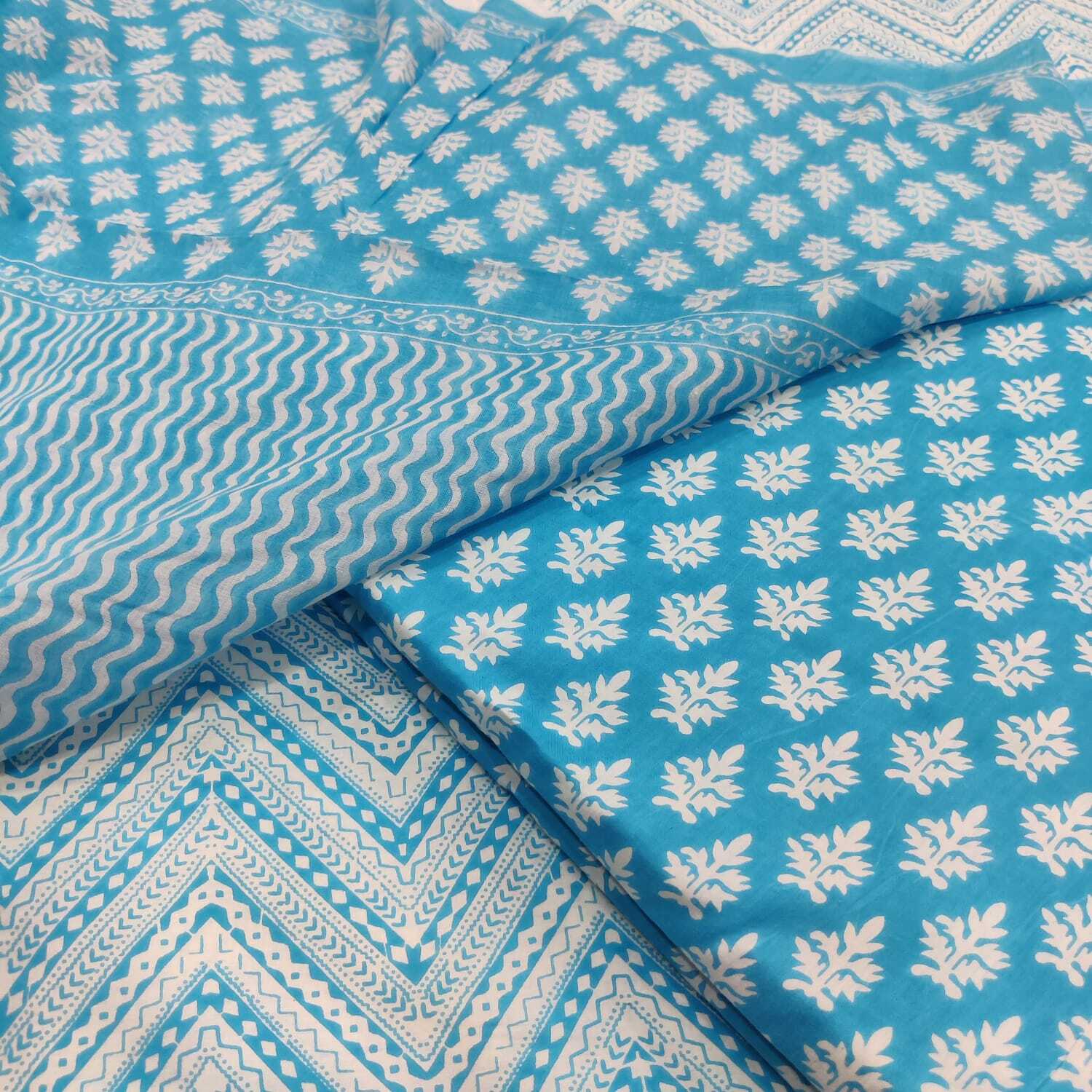 Screen Print Cotton Fabric - 44 Inches Wide, Lavender Color | 100 Gsm Weight, Plain Weave For Elegant Dressmaking
