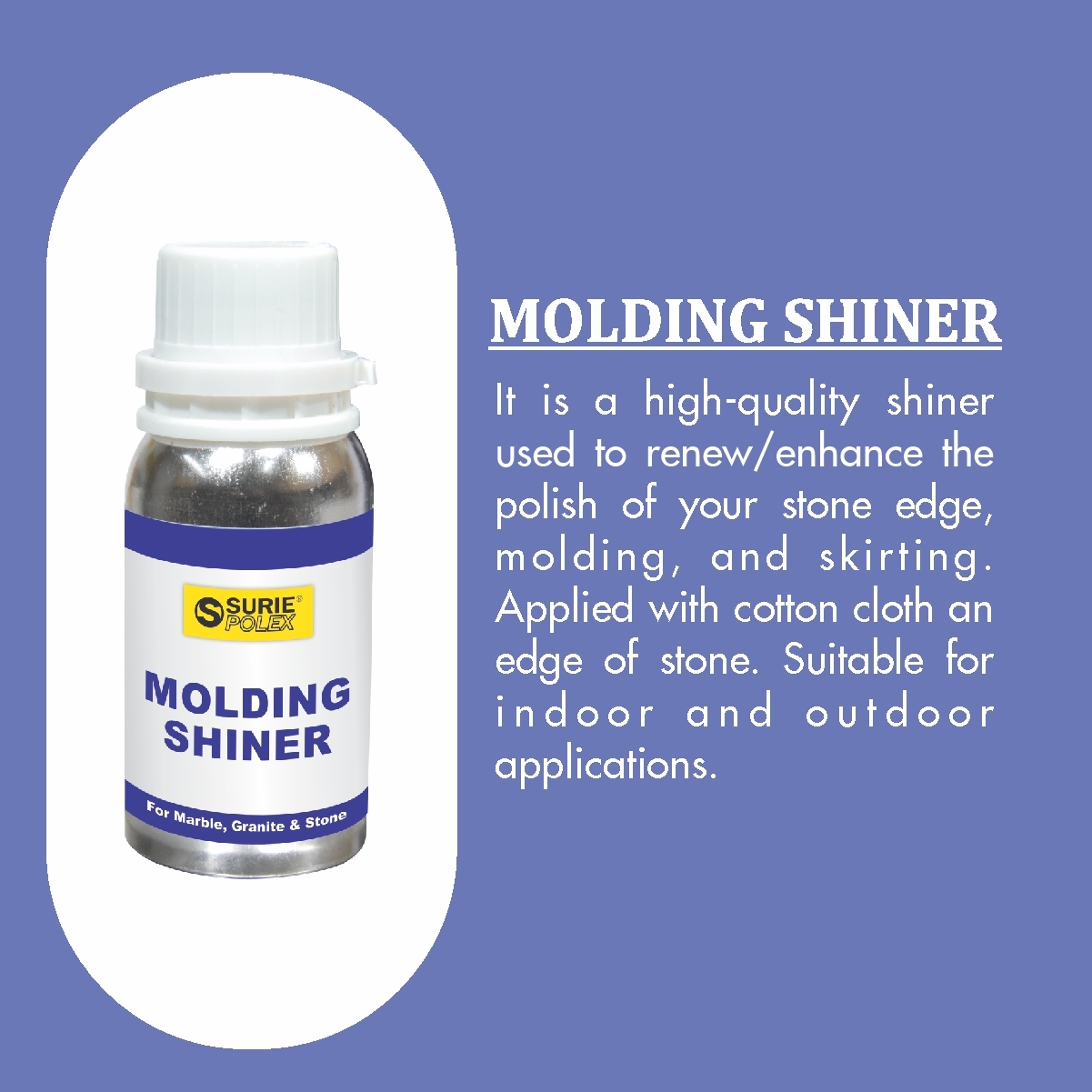 Molding Shiner 100ml - Liquid Application | Enhances Polish On Marble, Granite, Natural Stone With High Gloss Finish For Indoor & Outdoor Use