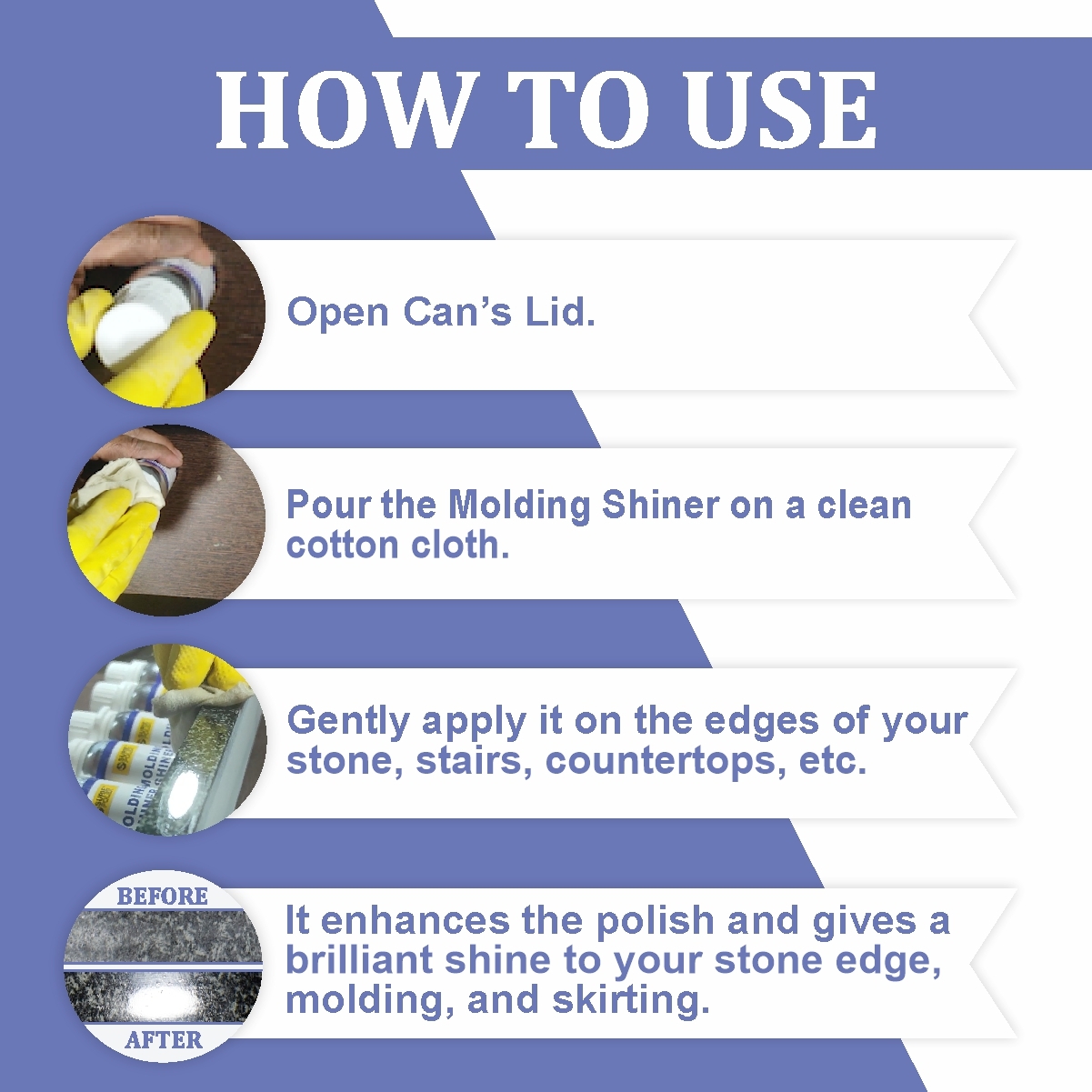Molding Shiner 100ml - Liquid Application | Enhances Polish On Marble, Granite, Natural Stone With High Gloss Finish For Indoor & Outdoor Use