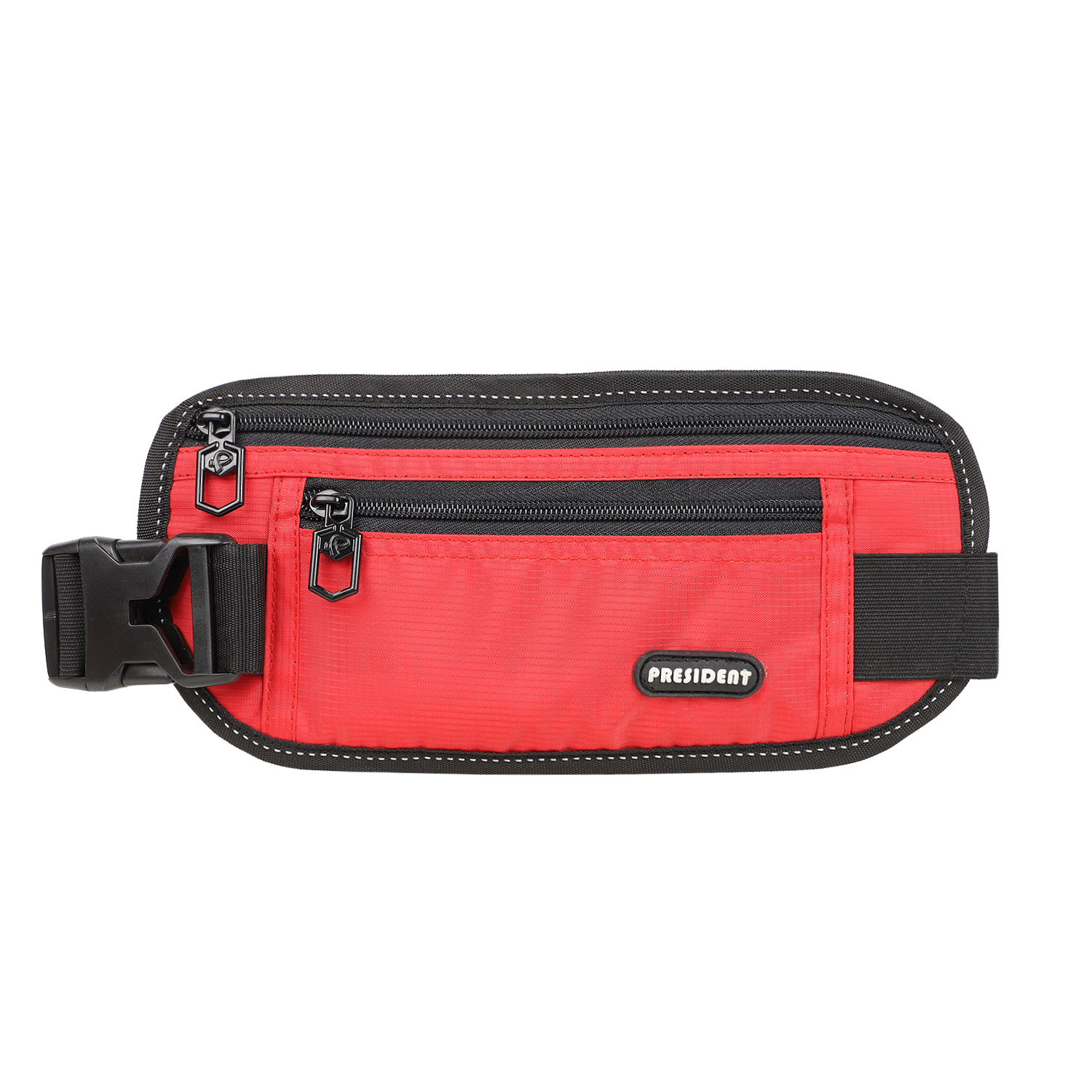 Money Pouch - Polyester, 10x5x2 In, Red | Zipper Closure, Adjustable Strap, Convenient Access, Discreet Carry, Durable Material, Secure Storage