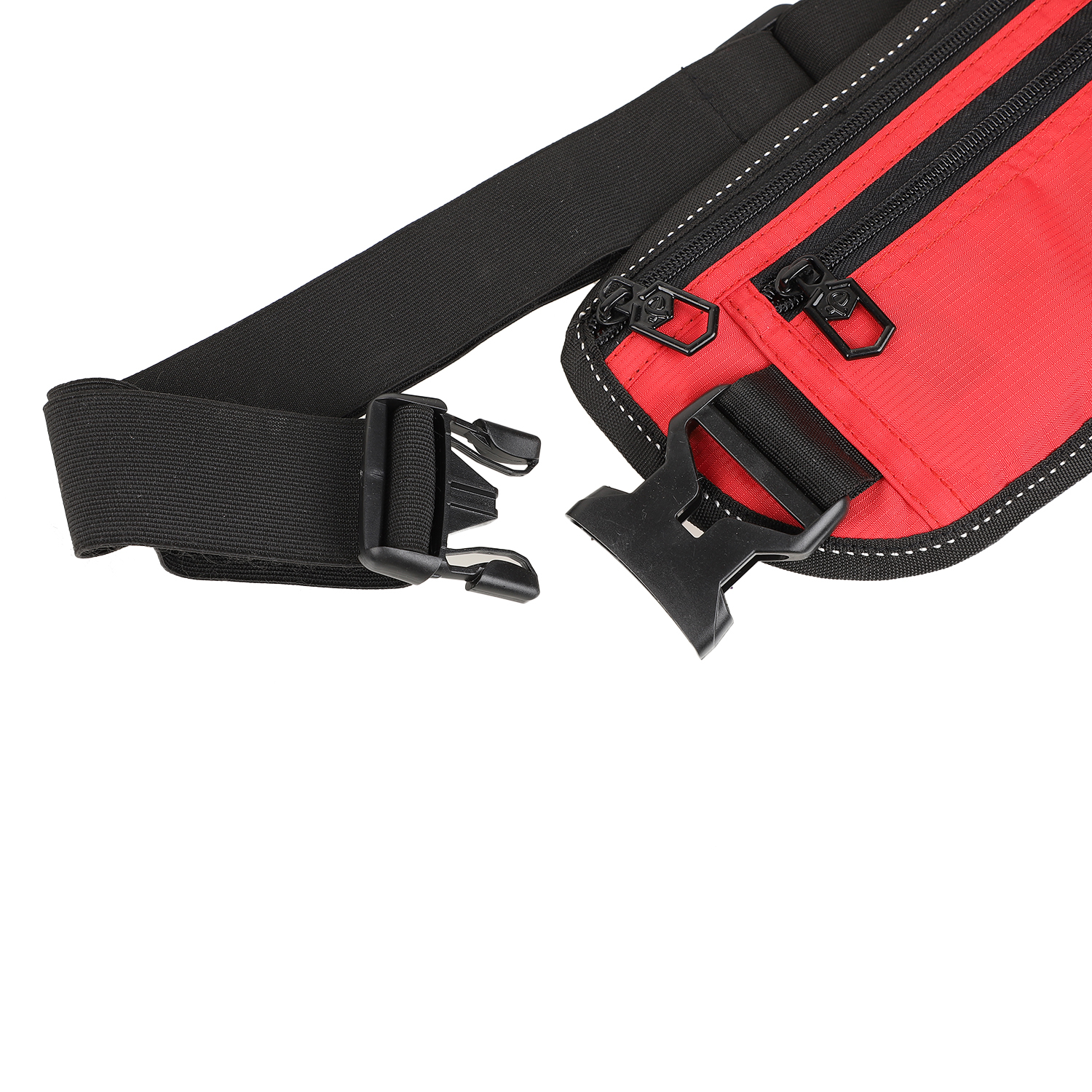 Money Pouch - Polyester, 10x5x2 In, Red | Zipper Closure, Adjustable Strap, Convenient Access, Discreet Carry, Durable Material, Secure Storage