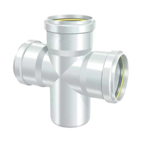 Double Tee - Plastic Material, Size 75mm To 110mm, Silver Color | Female Connection Type, Suitable For Agriculture And Chemical Fertilizer Pipes