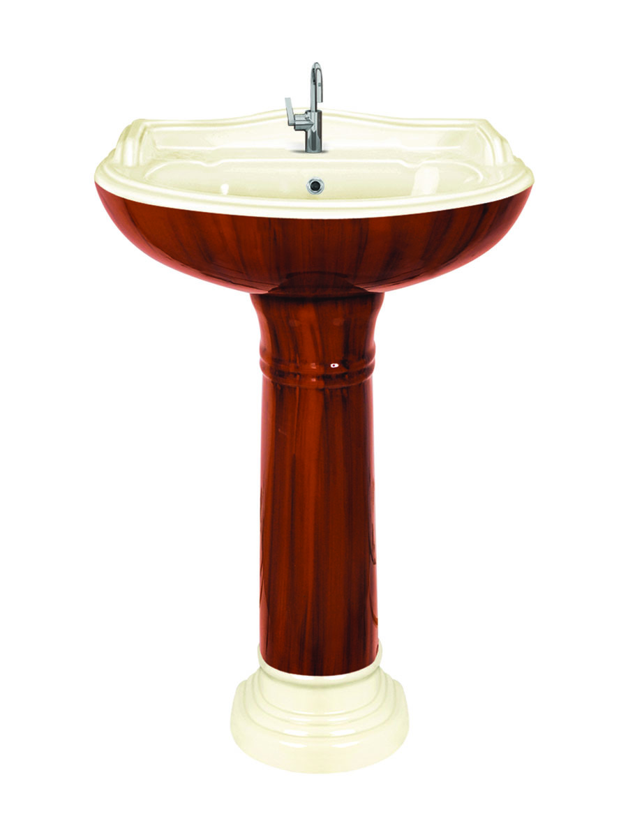 Ceramic Wash Basin - 925x460x565mm, Round Shape, Glossy Polished Finish | Floor Mounted, Color Options Available, Two Piece Design, Weighs 23 Kilograms