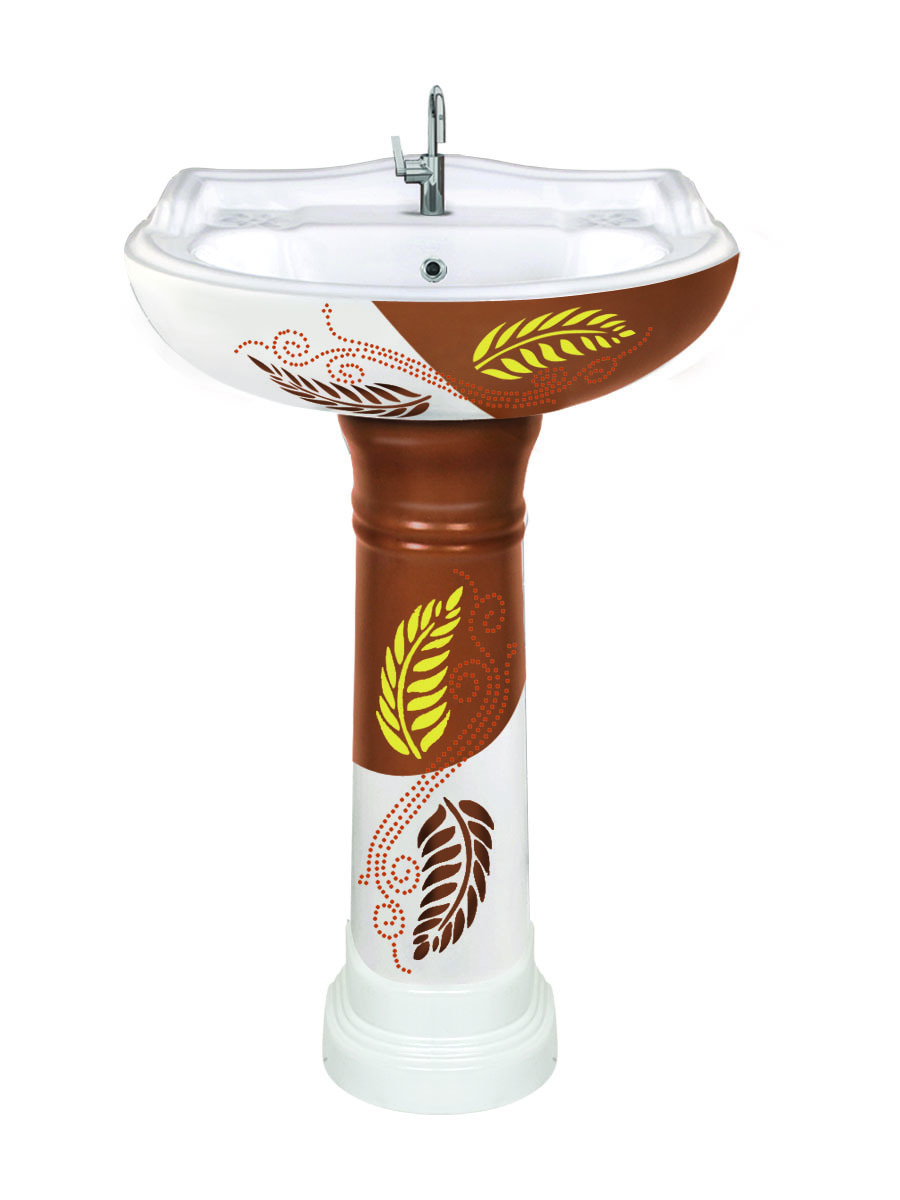 Ceramic Wash Basin - 925x460x565mm, Round Shape, Glossy Polished Finish | Floor Mounted, Color Options Available, Two Piece Design, Weighs 23 Kilograms