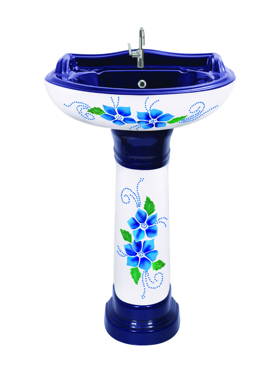 Ceramic Wash Basin - 925x460x565mm, Round Shape, Glossy Polished Finish | Floor Mounted, Color Options Available, Two Piece Design, Weighs 23 Kilograms