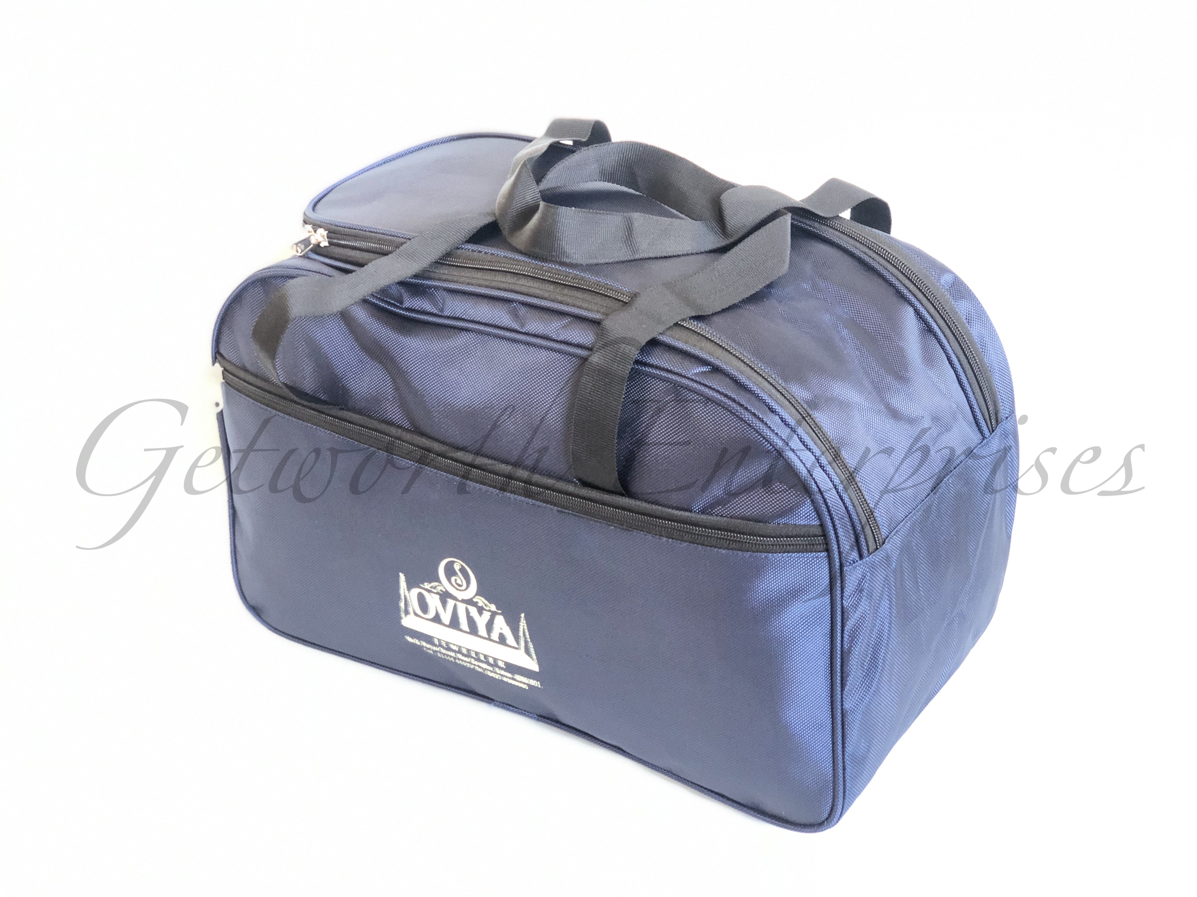 Navy Blue Complimentary Travel Bag - 19" X 11" X 8" | High Quality Polyester, Attractive Design, Perfect For Jewelry Shops And Event Organizers