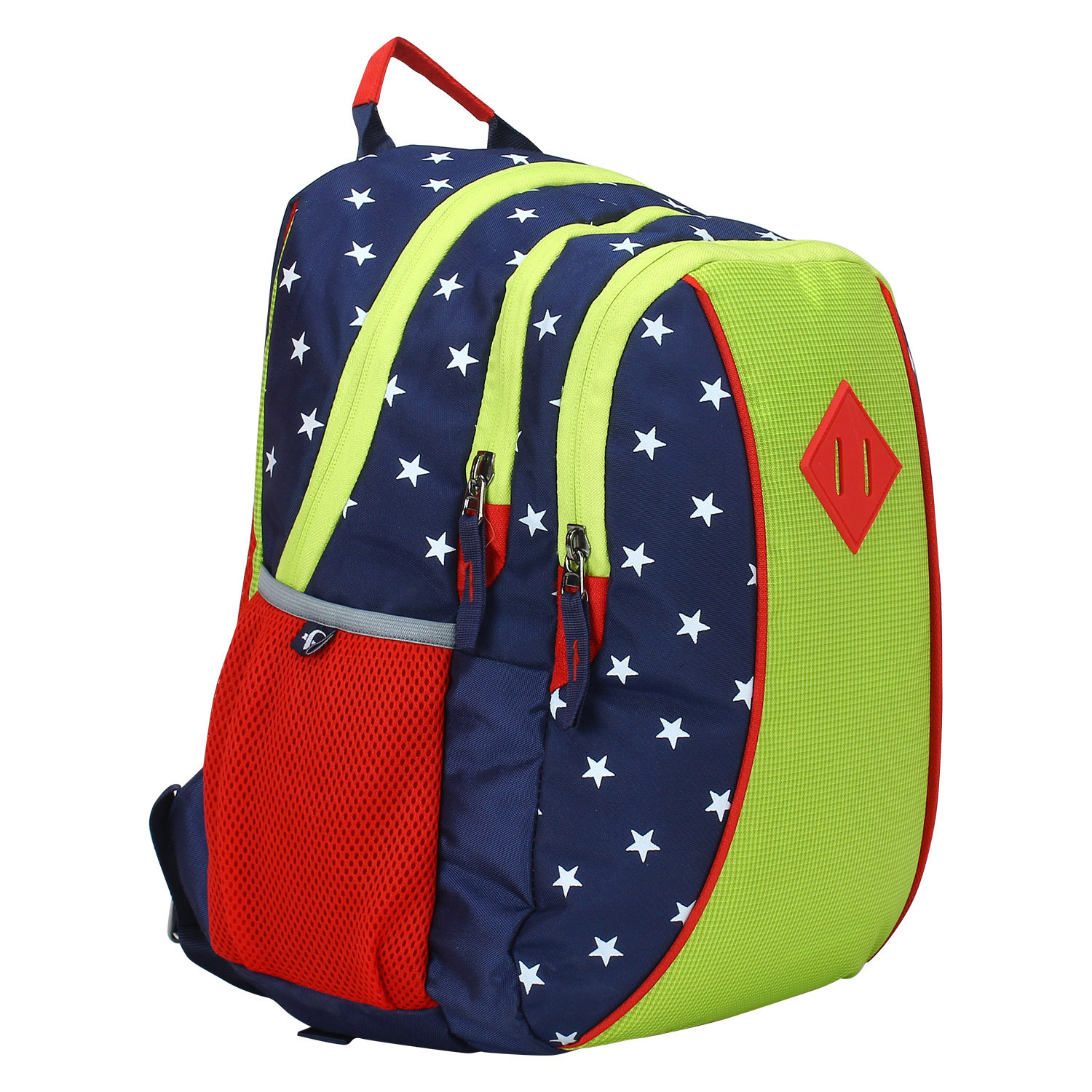 Junior Backpack - Polyester, 16x12x5 Inches, Lime Green | Comfortable, Durable, Lightweight, Spacious, Multiple Pockets, Padded Straps, 20l Capacity