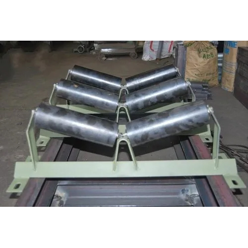 Carrying Idler Roller - Mild Steel, 200-400 mm Length, 400-1200 mm Width - Sleek Black Finish for Heavy Load Industrial Use
