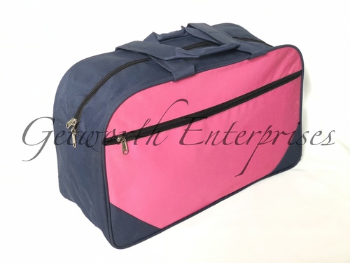 Pink And Blue Complimentary Travel Bag - 19" x 11" x 8" | Polyester, Attractive Design, Lightweight, High Durability, Comfortable Handles