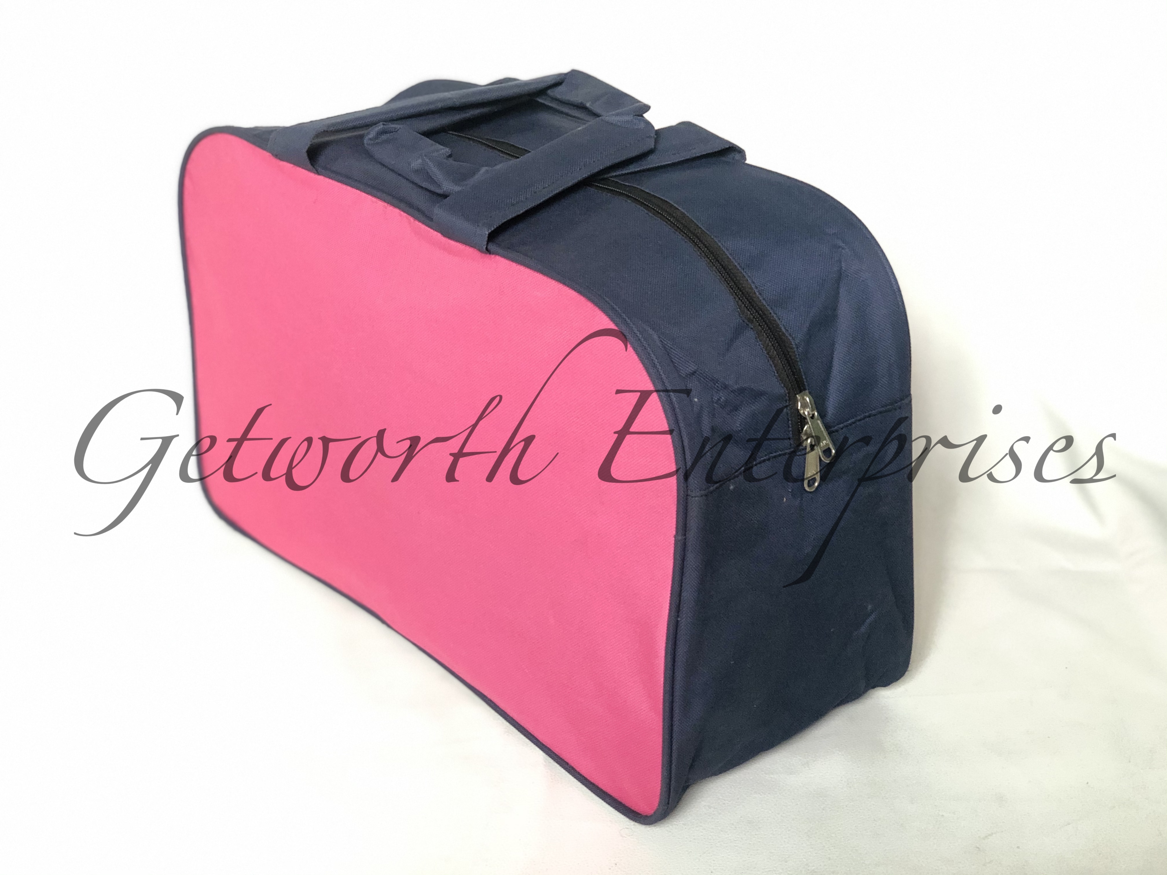 Pink And Blue Complimentary Travel Bag - 19" X 11" X 8" | Polyester, Attractive Design, Lightweight, High Durability, Comfortable Handles