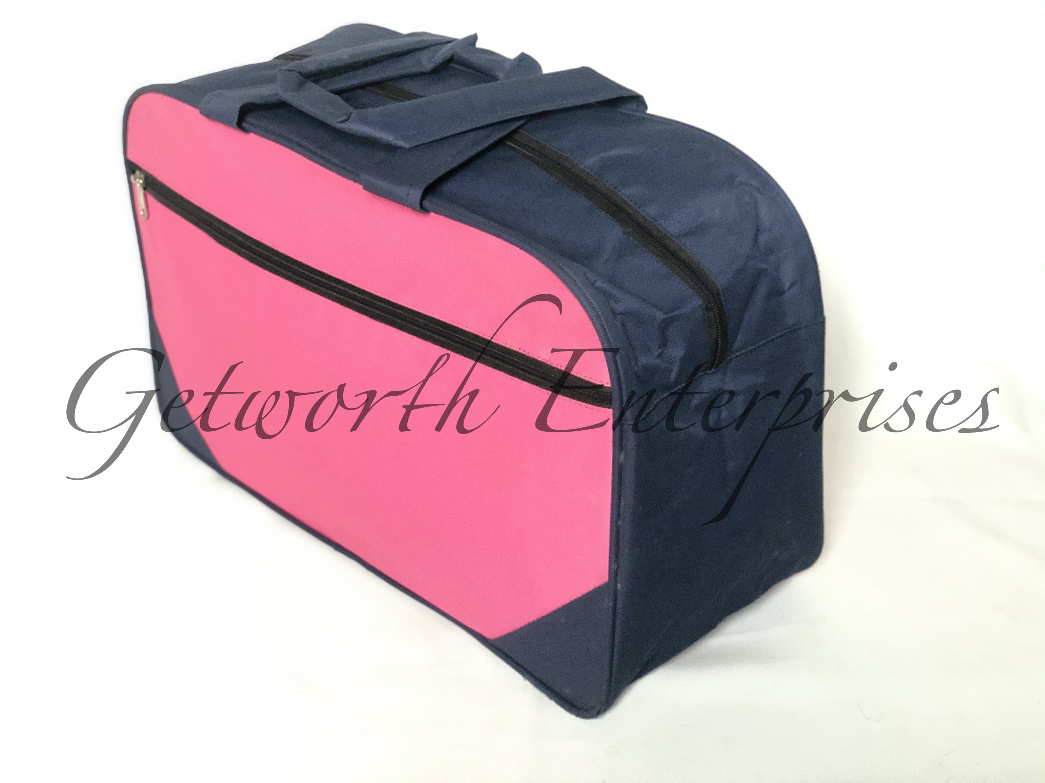 Pink And Blue Complimentary Travel Bag - 19" X 11" X 8" | Polyester, Attractive Design, Lightweight, High Durability, Comfortable Handles