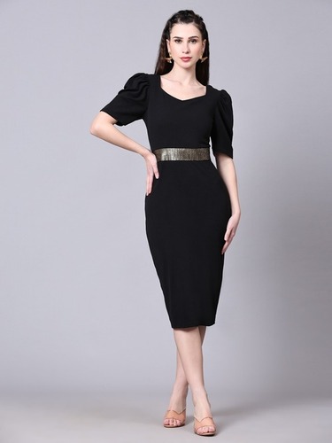 Lycra Fitting One Piece Dress Women's Lycra Solid Bodycon Western Dress, Slim Fit Full Sleeve-Round Lycra Fitting One Piece Dress Women's Lycra Solid Bodycon Western Dress, Slim Fit Full Sleeve-Round