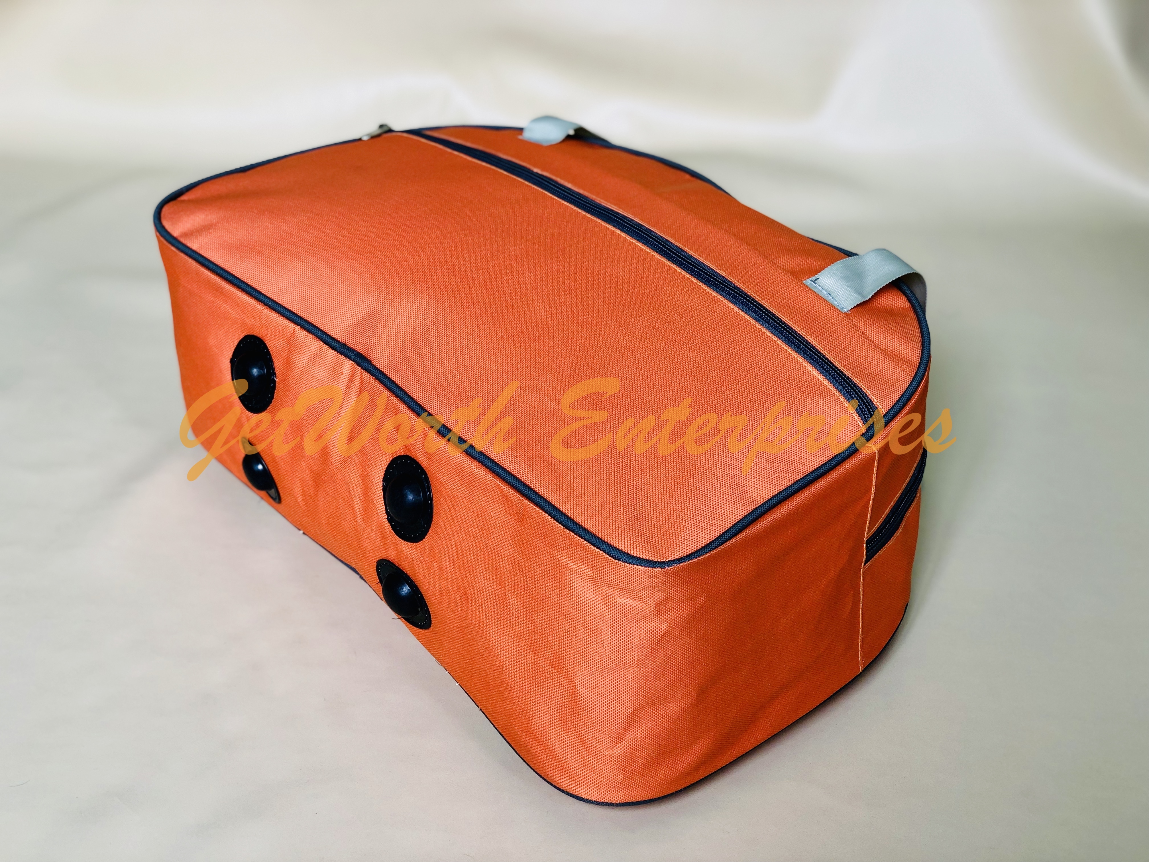 Orange Complimentary Travel Bag - Premium Rexine, 17" X 11" X 6", Light Weight, Stylish Design, Comfortable Handles, Easy To Wash