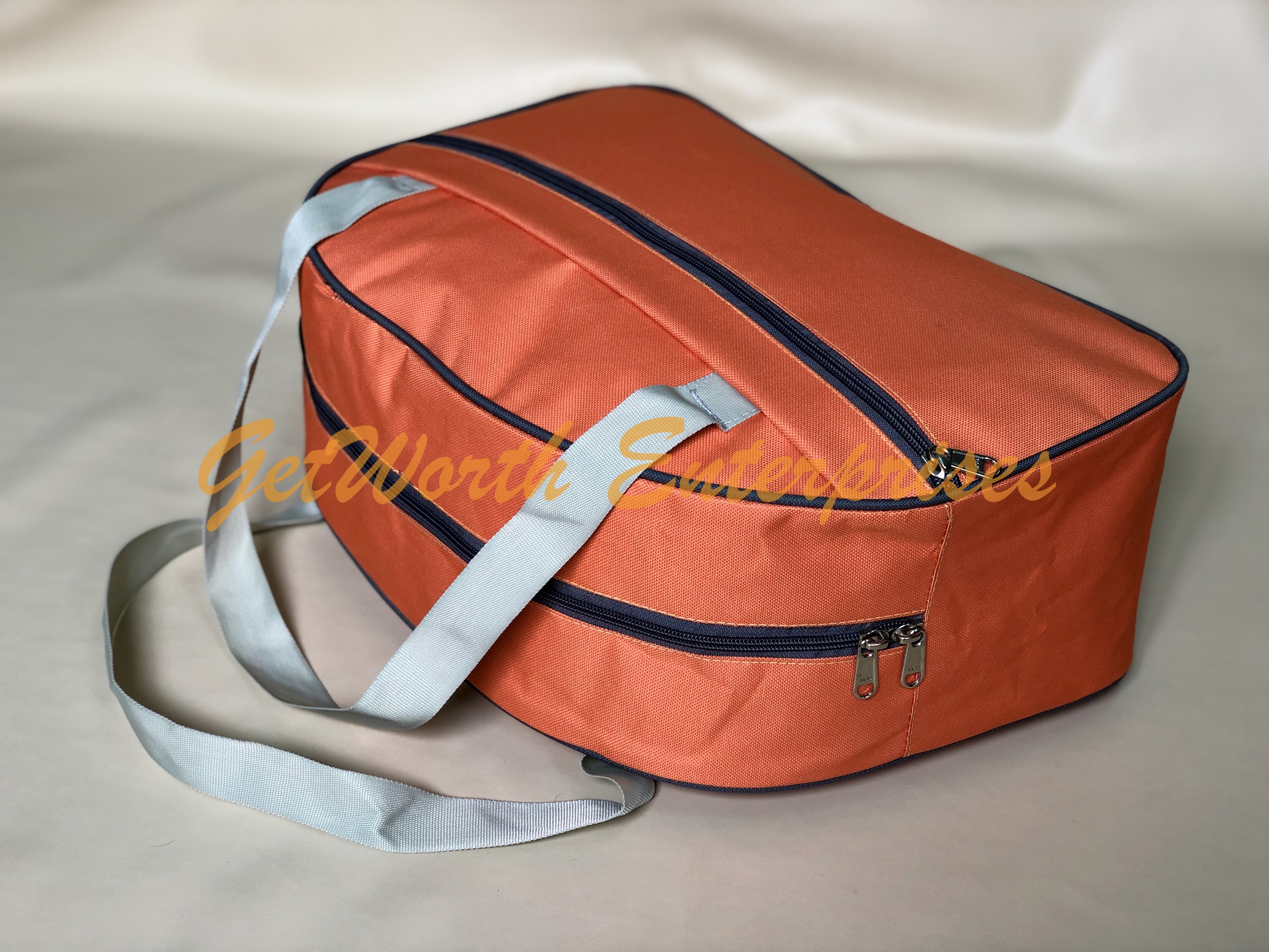 Orange Complimentary Travel Bag - Premium Rexine, 17" X 11" X 6", Light Weight, Stylish Design, Comfortable Handles, Easy To Wash