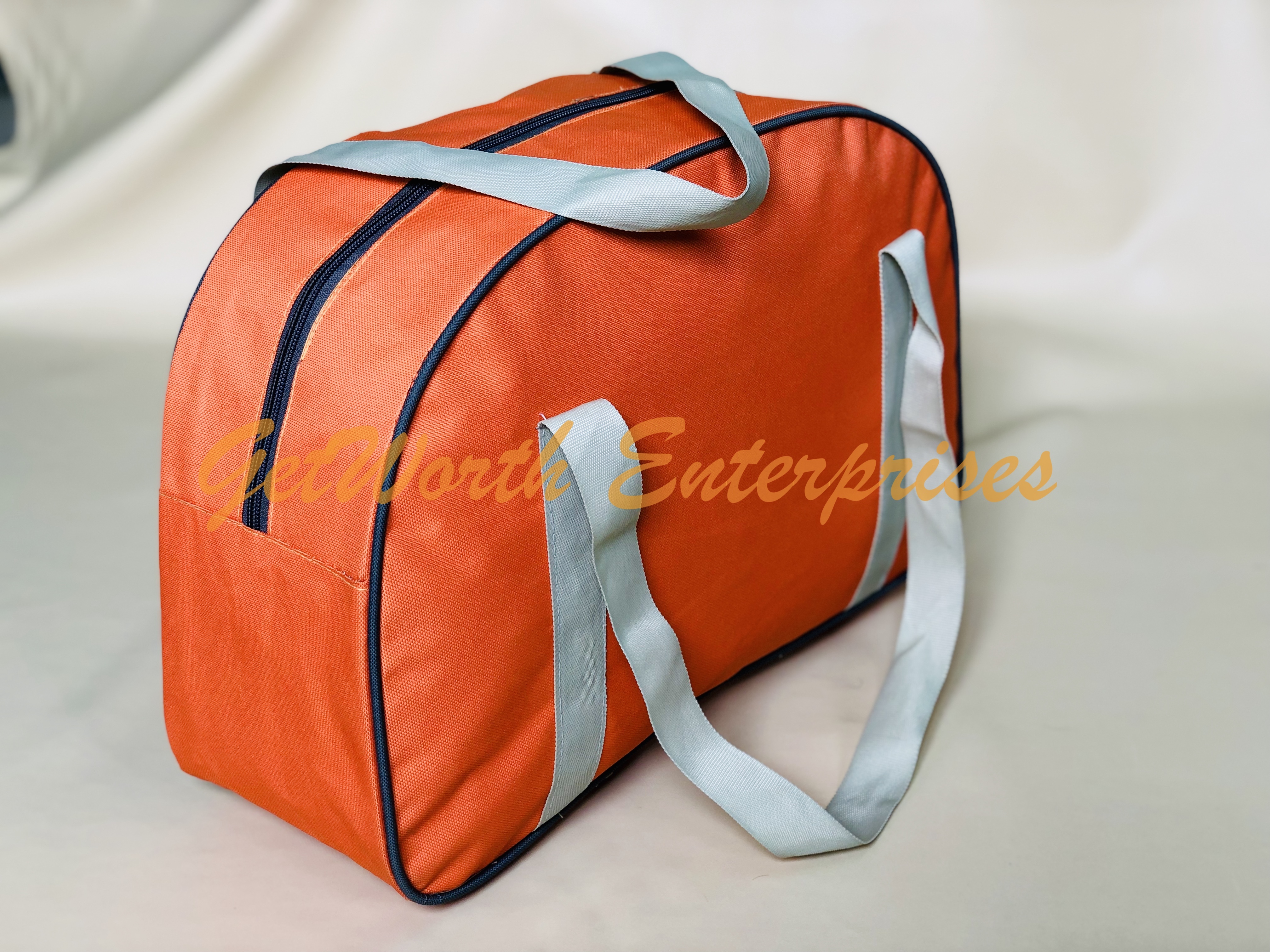 Orange Complimentary Travel Bag - Premium Rexine, 17" X 11" X 6", Light Weight, Stylish Design, Comfortable Handles, Easy To Wash