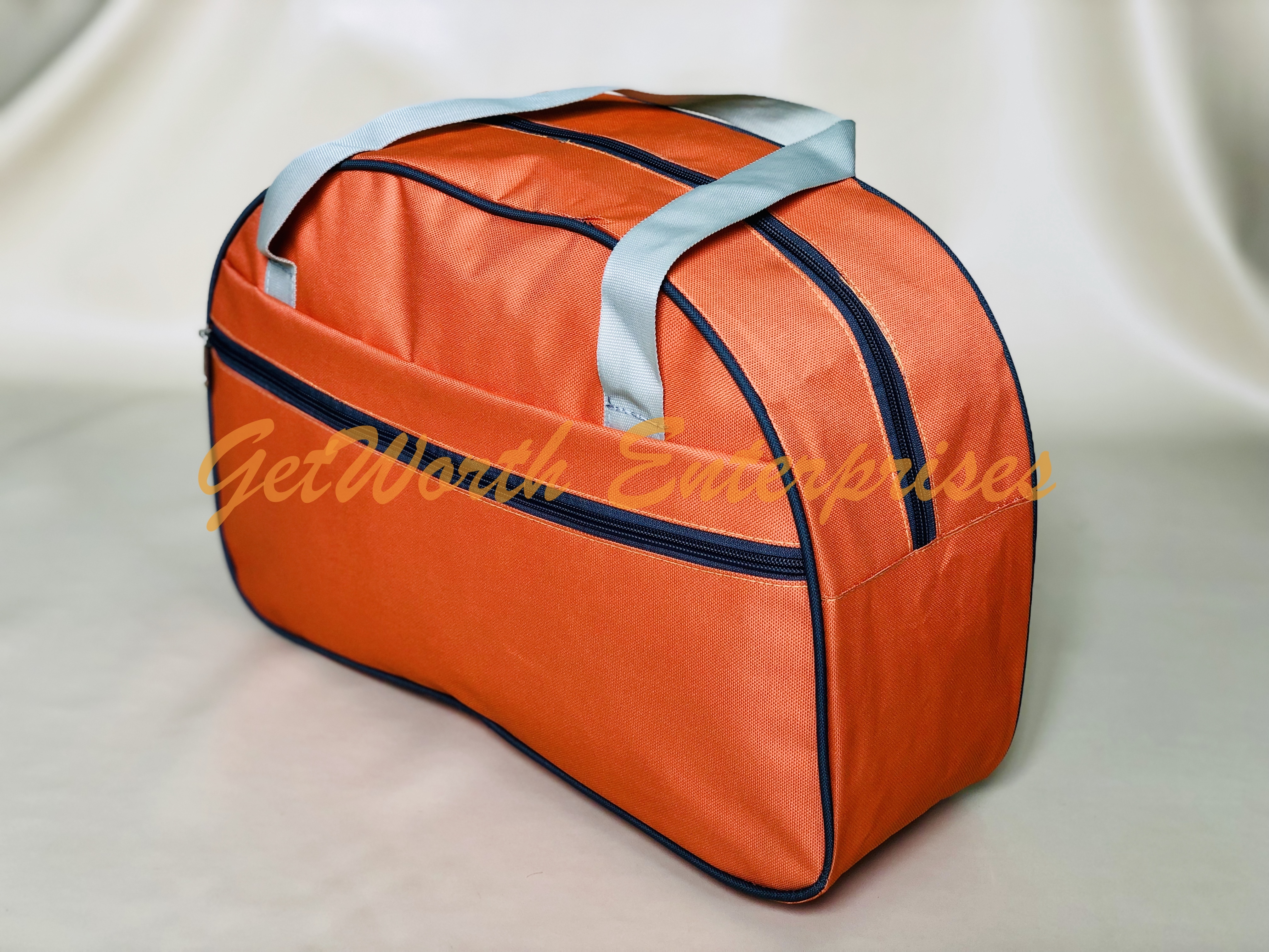 Orange Complimentary Travel Bag - Premium Rexine, 17" X 11" X 6", Light Weight, Stylish Design, Comfortable Handles, Easy To Wash