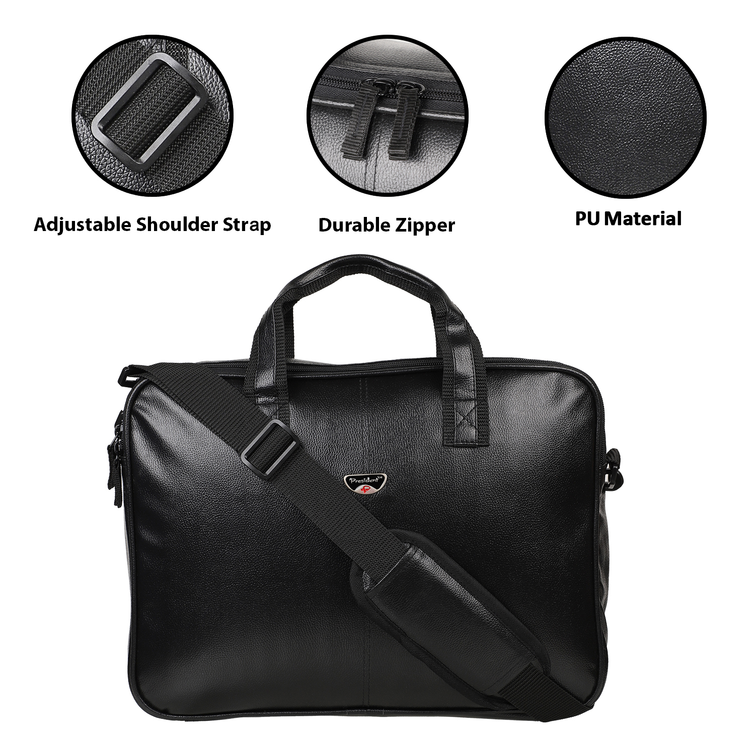 File Pad - Leather, Customized Size, Black | Zipper Top Sealing, Personalized Design And Logo, Ideal For Laptop Cases