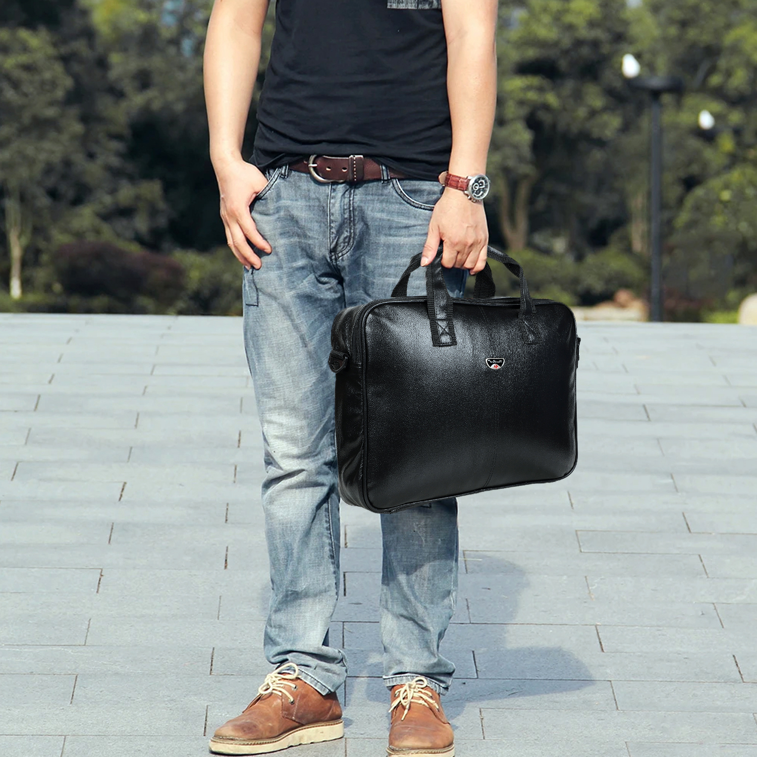 File Pad - Leather, Customized Size, Black | Zipper Top Sealing, Personalized Design And Logo, Ideal For Laptop Cases