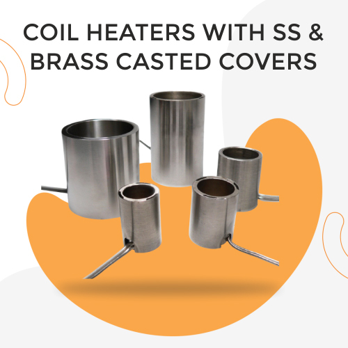 Silver / Grey Coil Heaters With Ss And Brass Casted Covers