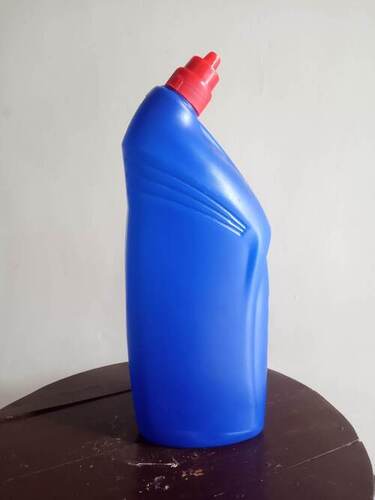 1l Empty Toilet Cleaner Bottle - Plastic Material, 1000 Ml Capacity, Blue Colour | Screw Cap, Hot Stamping Surface Handling, Harpic Shape