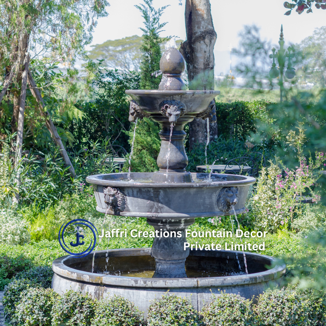 3 Tier Fountain - Stone/resin, Variable Dimensions, White Color | Submersible Pump, Ideal For Garden Or Terrace Decoration, 1 Year Warranty
