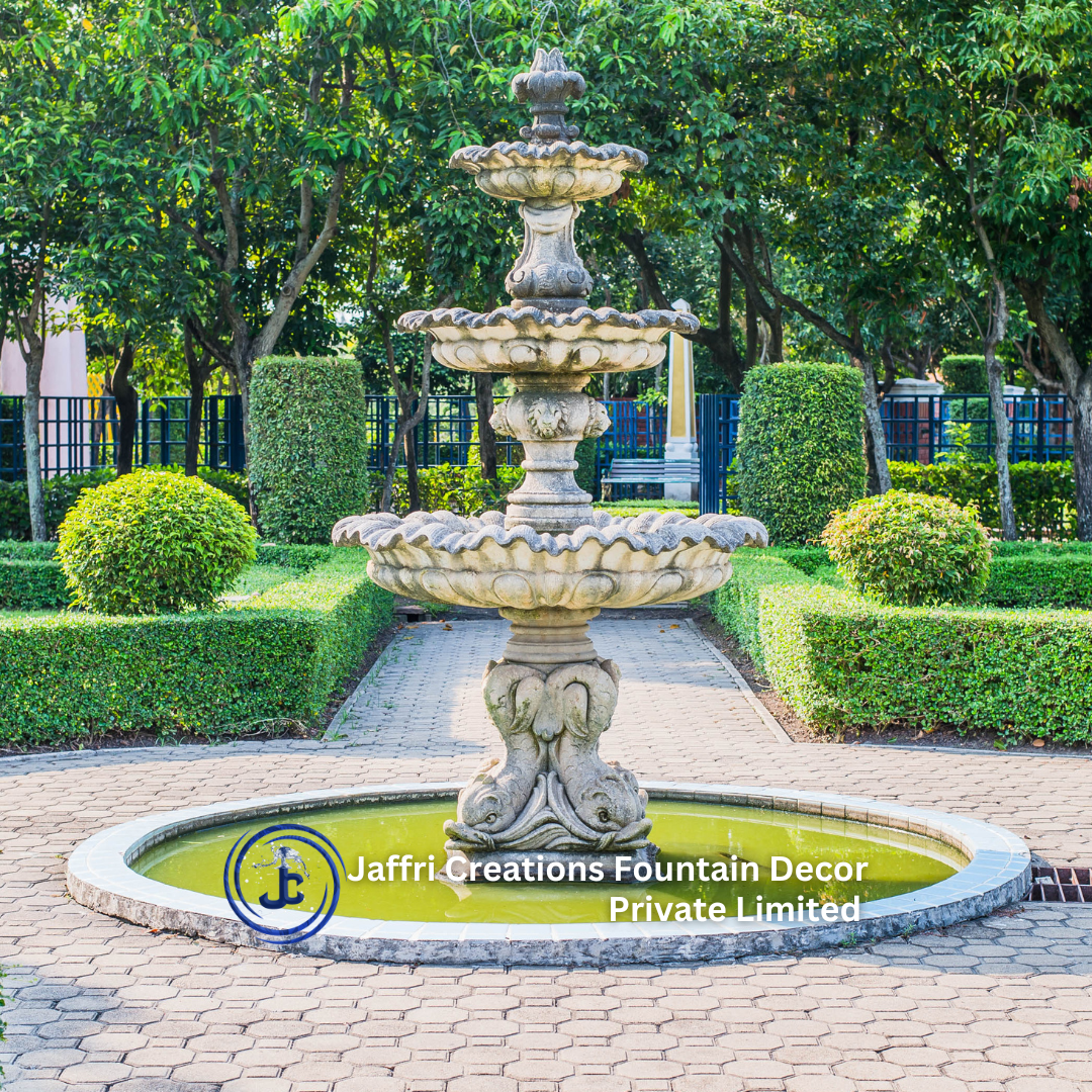 3 Tier Fountain - Stone/resin, Variable Dimensions, White Color | Submersible Pump, Ideal For Garden Or Terrace Decoration, 1 Year Warranty