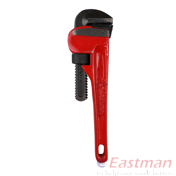 Eastman Pipe Wrench - Selected Drop Forged Steel, 10-36 Inch Size Range, Silver And Red Color | Self-cleaning Threads, Ergonomic Non-slip I-beam Handle, Full Floating Forged Hook Jaw