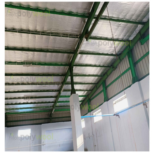 Polywool Underdeck Thermal Insulation 15Mm With Foil - POLYWOOL Material, 8-50Mm Thickness, White/Grey Color | IGBC Certified, Fire Retardant, Non-Toxic, Acoustic Insulation