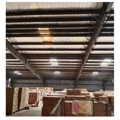 Polywool Underdeck Thermal Insulation 20kg/25mm With Foil - Polywool, 8mm To 50mm Thickness, White/grey Color | Igbc Certified Green Insulation, Fire Retardant, Acoustic Insulation With Nrc 0.80