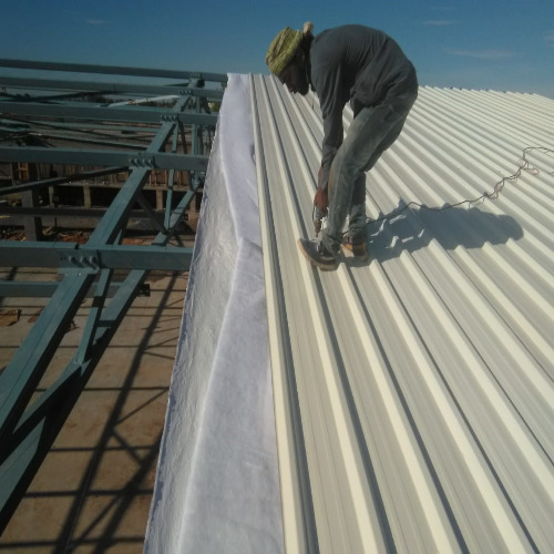 Polywool Underdeck Thermal Insulation 20kg/25mm With Foil - Polywool, 8mm To 50mm Thickness, White/grey Color | Igbc Certified Green Insulation, Fire Retardant, Acoustic Insulation With Nrc 0.80