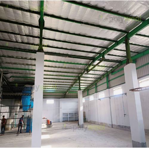 Polywool Underdeck Thermal Insulation 20kg/25mm With Foil - Polywool, 8mm To 50mm Thickness, White/grey Color | Igbc Certified Green Insulation, Fire Retardant, Acoustic Insulation With Nrc 0.80
