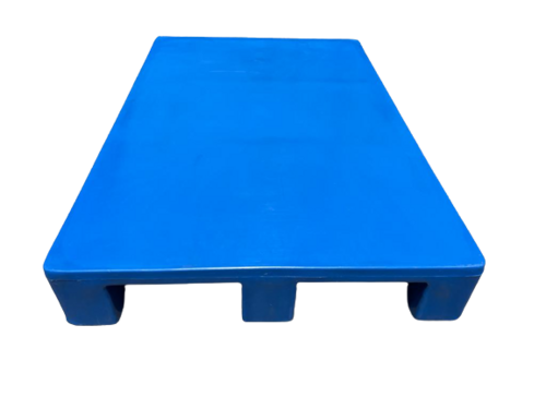 Two Way Plain Top Plastic Pallet - Color: Blue