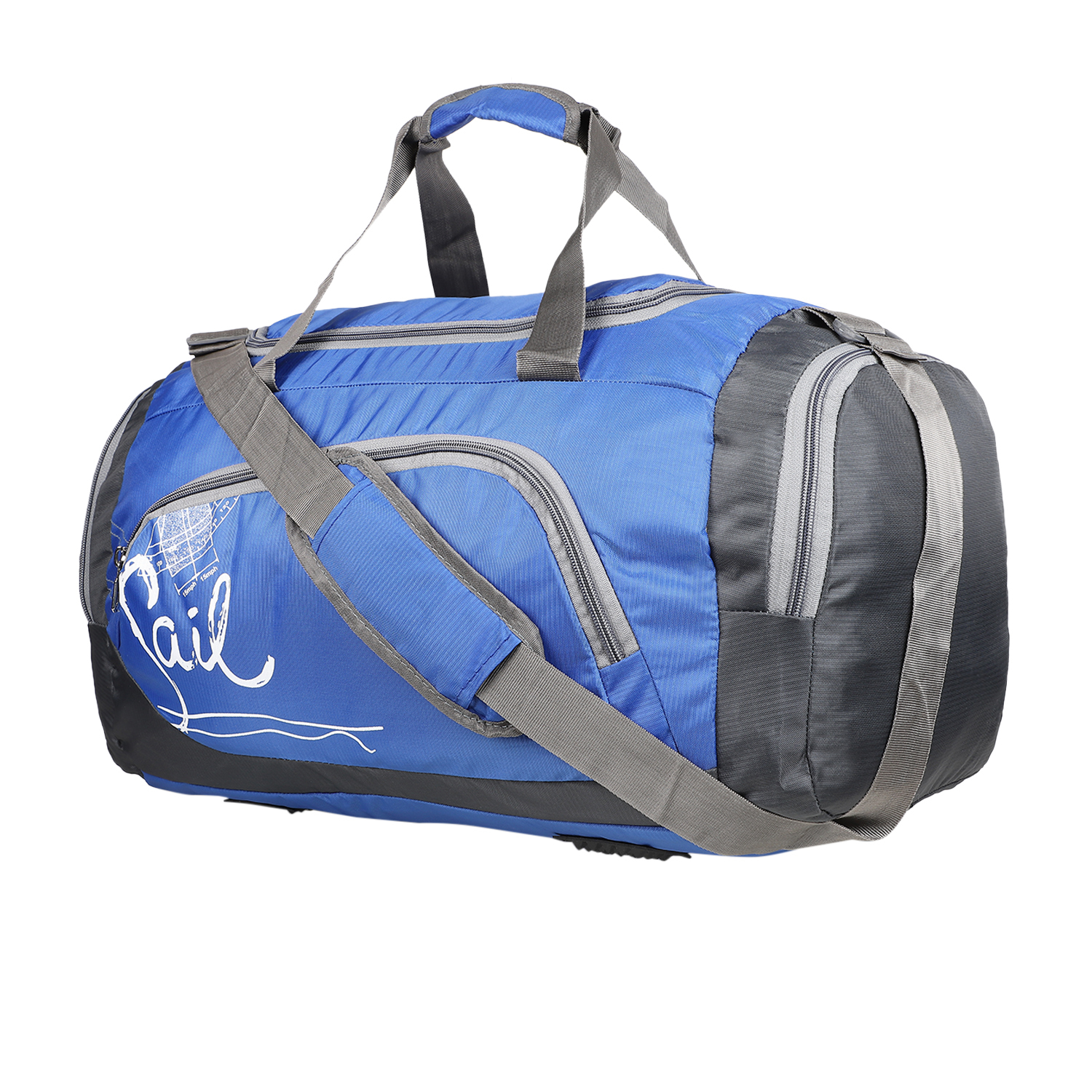 Sail Dfl Bag - Pu Material, Customized Design, Sky Blue Color | Zip And Closure Features Included
