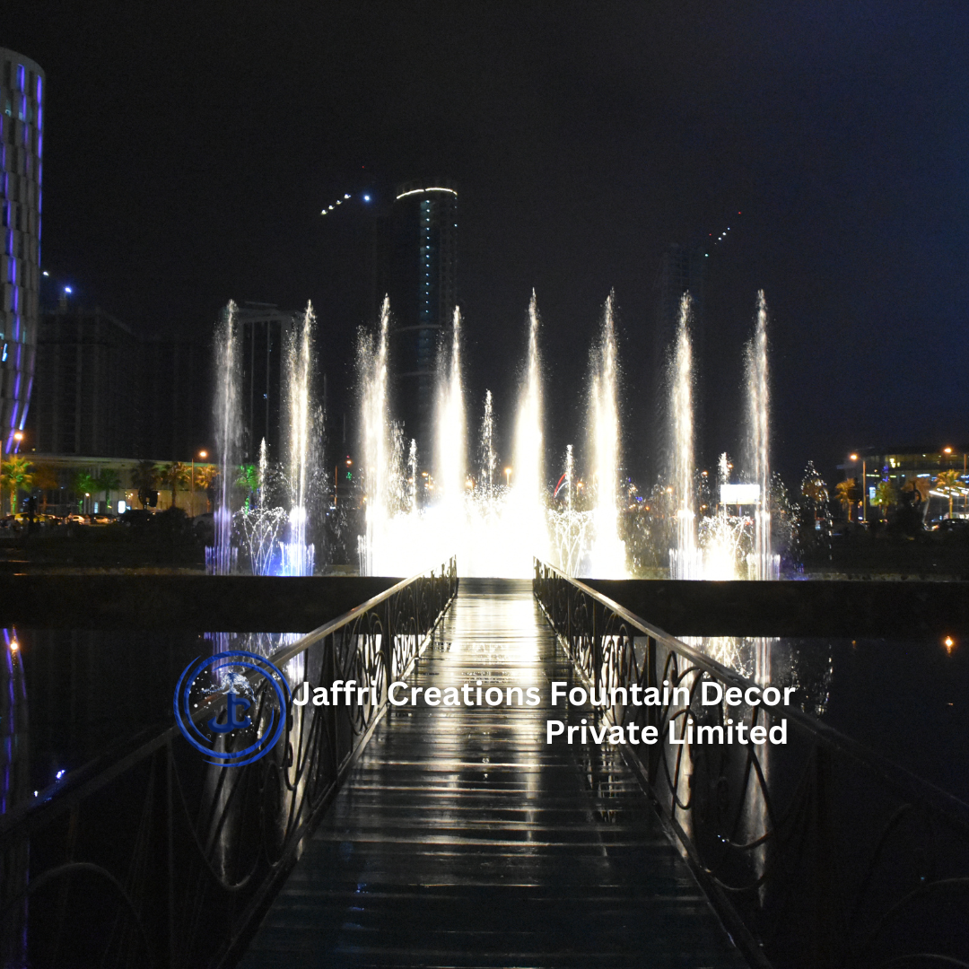 Dancing Musical Fountain - Elegant Outdoor Design | Interactive Light Show, Programmable Water Patterns, Durable Weather Resistant Materials