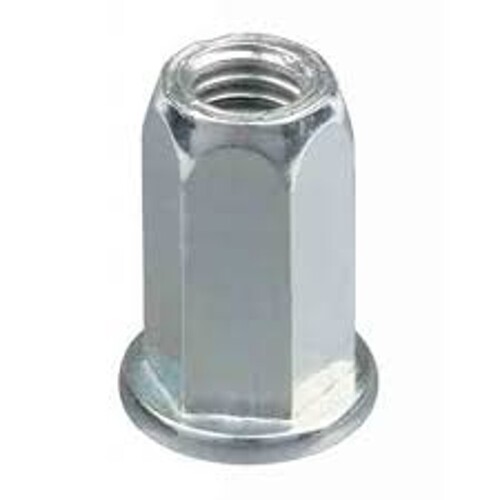 Hex Rivet Nuts - MS Silver, Full Hex Design for Secure Fixing and Fitting Applications | Durable and Reliable Performance