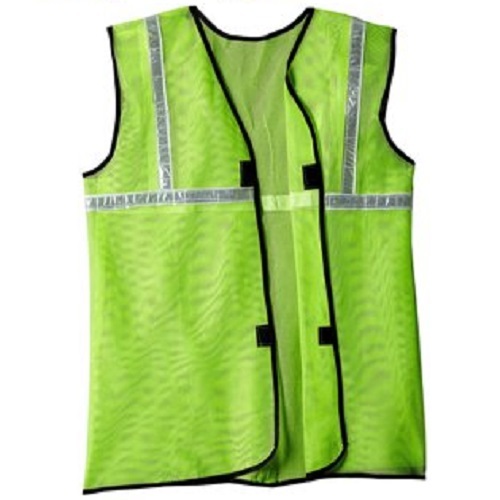 Reflective Jackets - Polyester Fabric 80/90 Gsm Yellow Color Sizes Small Medium & Large | Unisex Design 1" Reflective Tape Pattern: 2v+1h