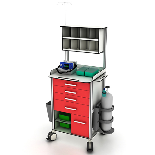 Adjustable Height Icu Trolley