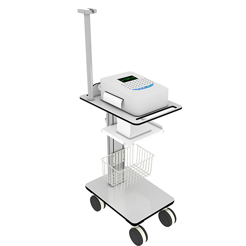 Portable Ecg Trolley - Aluminium Frame, Adjustable Height Design | Anti-microbial, Impact-resistant, Scratch-proof Features