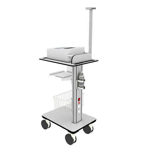 Portable Ecg Trolley - Aluminium Frame, Adjustable Height Design | Anti-microbial, Impact-resistant, Scratch-proof Features
