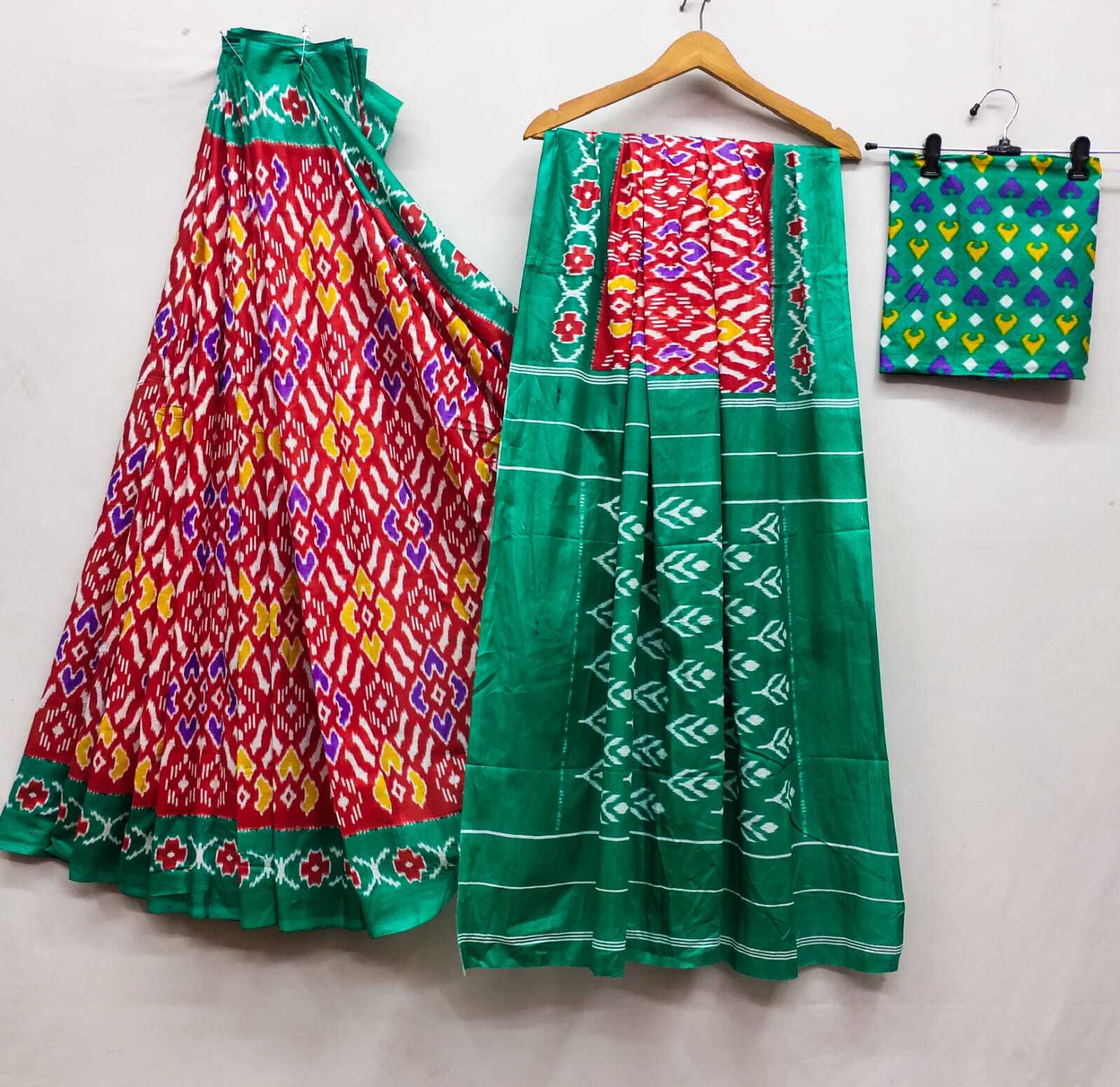 Pure Cotton Saree - 6.30 Mtr Ikkat Special Design | Soft Fabric Unstitched Blouse 10+ Color Options Traditional Occasions