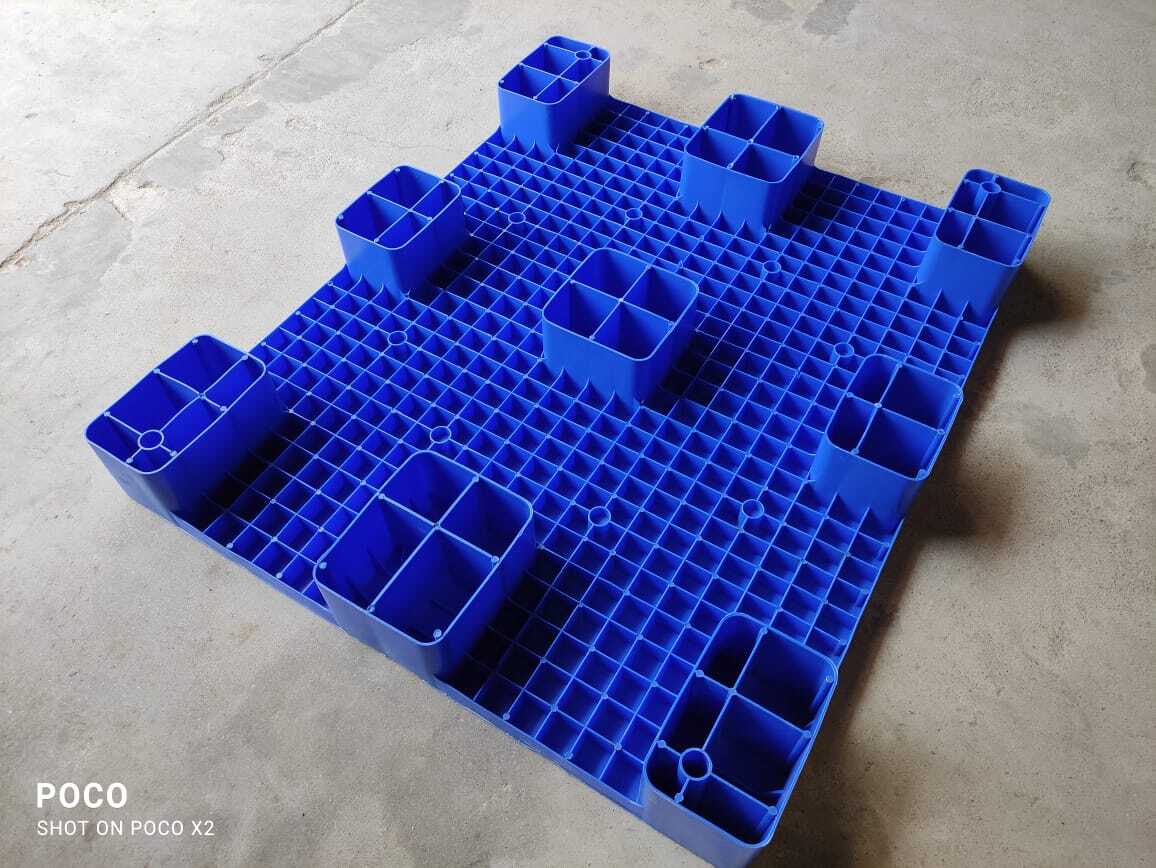 Sri Sai Plast Hdpe Plain Top Pallet - 1000x1200x130mm, 4-way Entry, 2500kg Static Load Capacity, Ideal For Food, Pharma, Automobile, Textile Industries