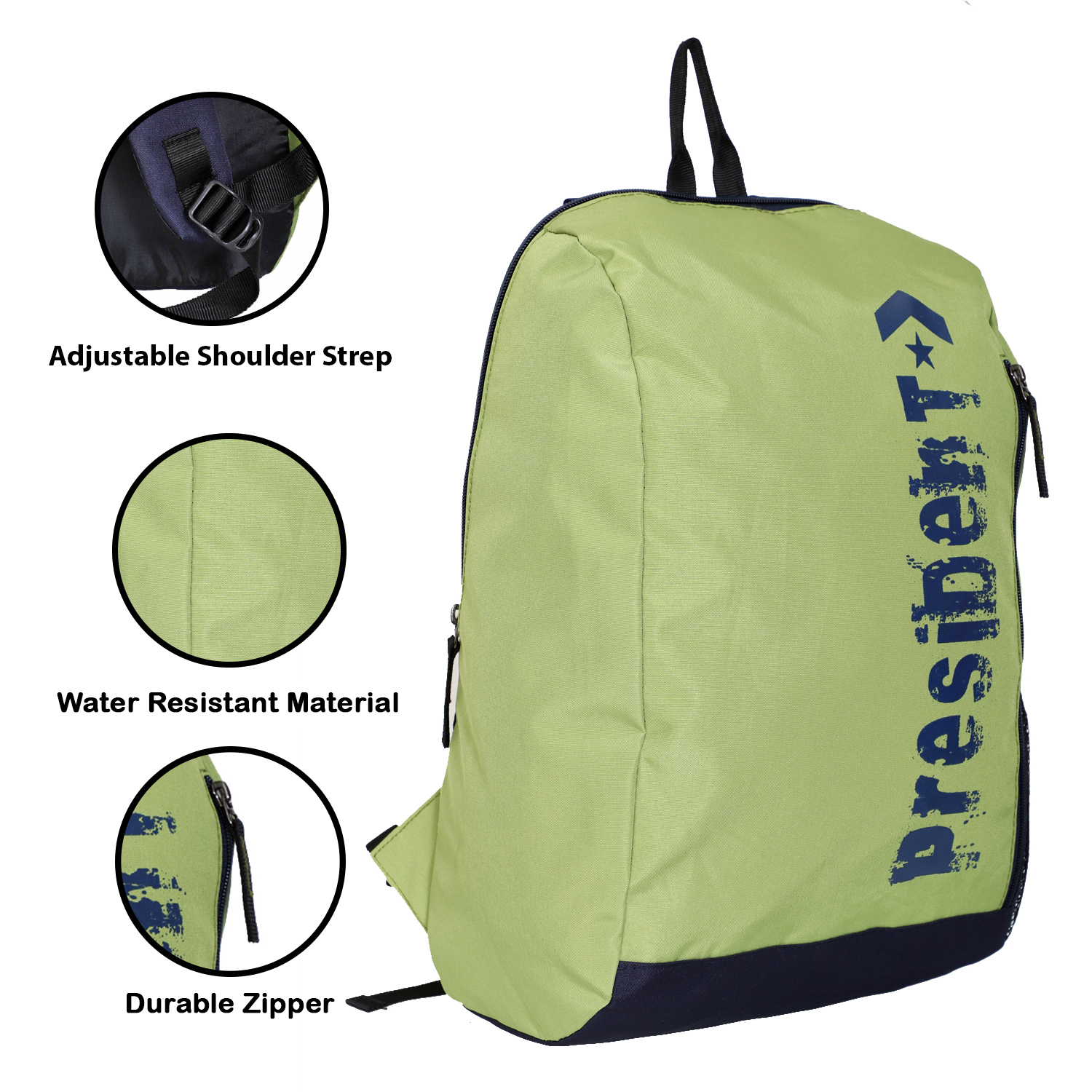 President Climber-3 Bag - Pu Material, Custom Designed, Yellow Color, With Handles And Zippered Closure | Customized Build For Enhanced Functionality